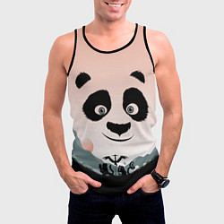 Майка-безрукавка мужская Силуэт кунг фу панда, цвет: 3D-черный — фото 2