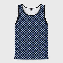 Майка-безрукавка мужская Паттерн чёрно-голубой мелкие шестигранники, цвет: 3D-черный