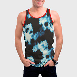 Майка-безрукавка мужская Чёрно синий тай дай, цвет: 3D-красный — фото 2
