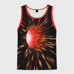 Мужская майка без рукавов Червоточина - огненные лучи