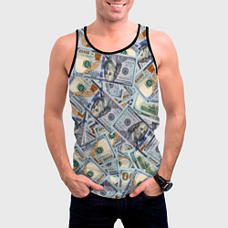 Майка-безрукавка мужская Банкноты сто долларов, цвет: 3D-черный — фото 2