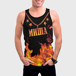 Майка-безрукавка мужская Миша - имя в огне, цвет: 3D-черный — фото 2
