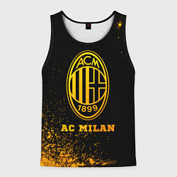 Майка-безрукавка мужская AC Milan - gold gradient, цвет: 3D-черный