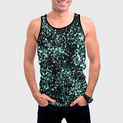 Майка-безрукавка мужская Чёрный с напылением голубого цвета абстракция, цвет: 3D-черный — фото 2