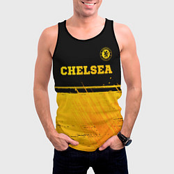 Майка-безрукавка мужская Chelsea - gold gradient посередине, цвет: 3D-черный — фото 2