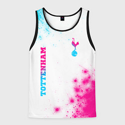 Мужская майка без рукавов Tottenham neon gradient style вертикально