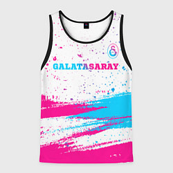 Мужская майка без рукавов Galatasaray neon gradient style посередине