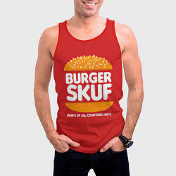 Майка-безрукавка мужская Burger skuf, цвет: 3D-красный — фото 2