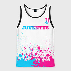 Майка-безрукавка мужская Juventus neon gradient style посередине, цвет: 3D-черный