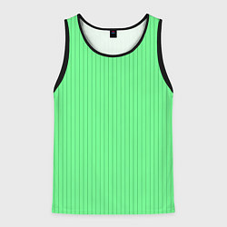 Мужская майка без рукавов Райский зелёный полосатый