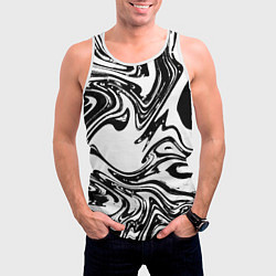 Майка-безрукавка мужская Абстрактная черно-белая, цвет: 3D-белый — фото 2
