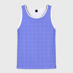 Мужская майка без рукавов Умеренный аспидно-синий клетчатый