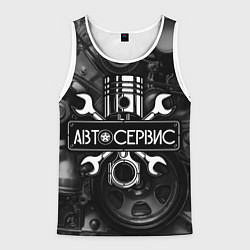 Мужская майка без рукавов Автосервис - двигатель