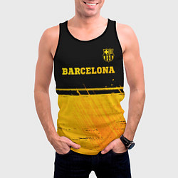Майка-безрукавка мужская Barcelona - gold gradient посередине, цвет: 3D-черный — фото 2