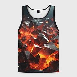 Мужская майка без рукавов Взрыв камней в красном неоне
