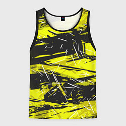 Мужская майка без рукавов Yellow geometry - спортивный узор
