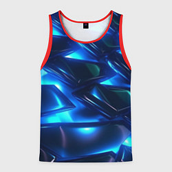 Мужская майка без рукавов Синие абстрактные неоновые плиты
