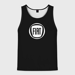 Майка-безрукавка мужская FIAT logo white, цвет: 3D-черный