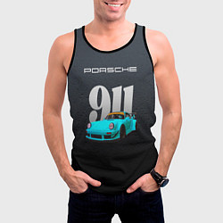Майка-безрукавка мужская Porsche 911 спортивный автомобиль, цвет: 3D-черный — фото 2