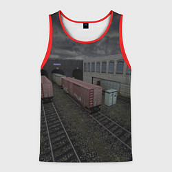 Майка-безрукавка мужская Counter Strike 1 6 de train, цвет: 3D-красный