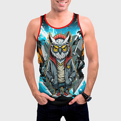 Майка-безрукавка мужская Сова в стильной одежде модница, цвет: 3D-красный — фото 2