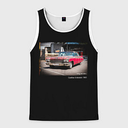 Майка-безрукавка мужская Ретро автомобиль Cadillac Eldorado 1960 года, цвет: 3D-белый