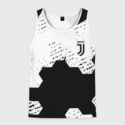 Майка-безрукавка мужская Juventus hexagon black sport, цвет: 3D-белый
