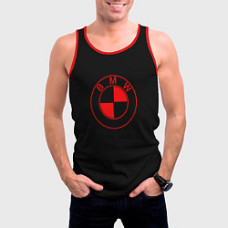 Майка-безрукавка мужская BMW red logo, цвет: 3D-красный — фото 2
