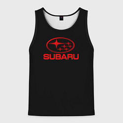 Мужская майка без рукавов Subaru red logo