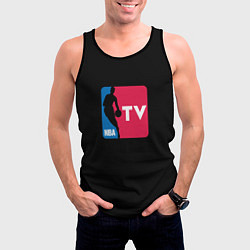 Майка-безрукавка мужская NBA tv logo, цвет: 3D-черный — фото 2