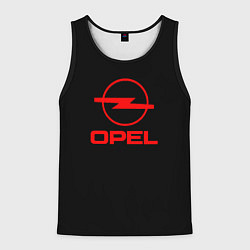 Майка-безрукавка мужская Opel red logo auto, цвет: 3D-черный