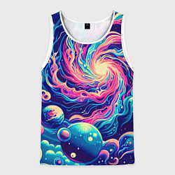 Мужская майка без рукавов Разноцветный бескрайний космос - нейросеть