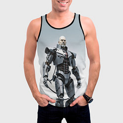 Майка-безрукавка мужская Cyber Lenin - ai art, цвет: 3D-черный — фото 2