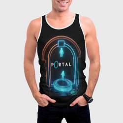 Майка-безрукавка мужская Portal neon style logo, цвет: 3D-белый — фото 2