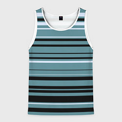 Мужская майка без рукавов Тёмный голубой в полоску