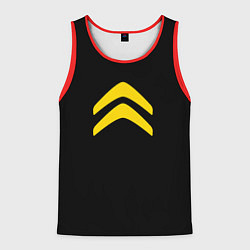 Майка-безрукавка мужская Citroen logo yellow, цвет: 3D-красный