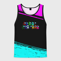 Майка-безрукавка мужская Among us neon colors, цвет: 3D-черный