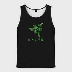 Майка-безрукавка мужская Razer logo brend, цвет: 3D-черный