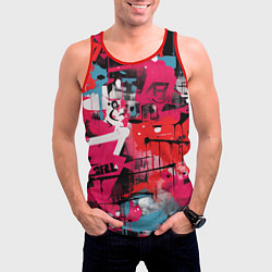 Майка-безрукавка мужская Красное граффити, цвет: 3D-красный — фото 2