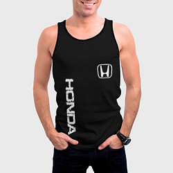 Майка-безрукавка мужская Honda white logo auto, цвет: 3D-черный — фото 2