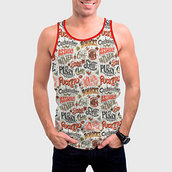 Майка-безрукавка мужская Нецензурные слова, цвет: 3D-красный — фото 2