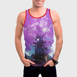 Майка-безрукавка мужская Genshin Impact Сакура Наруками, цвет: 3D-красный — фото 2