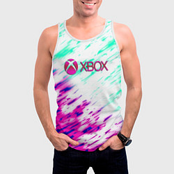 Майка-безрукавка мужская Xbox краски текстура игры, цвет: 3D-белый — фото 2