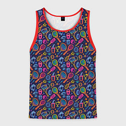 Мужская майка без рукавов Яркий неоновый принт спортивный