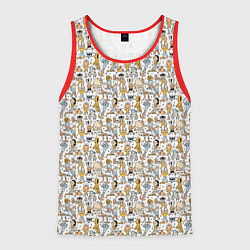 Мужская майка без рукавов Человечки и монстры