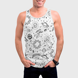 Майка-безрукавка мужская Космически, цвет: 3D-белый — фото 2