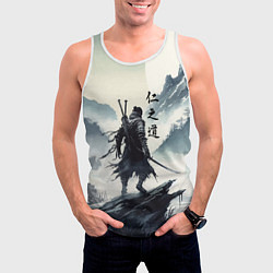 Майка-безрукавка мужская Воин самурай - призрак Цусимы, цвет: 3D-белый — фото 2