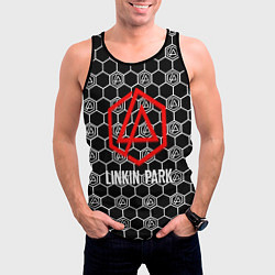 Майка-безрукавка мужская Linkin park logo pattern, цвет: 3D-черный — фото 2