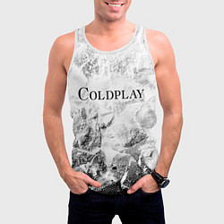 Майка-безрукавка мужская Coldplay white graphite, цвет: 3D-белый — фото 2