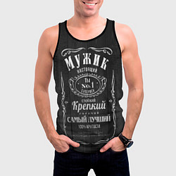 Майка-безрукавка мужская Надпись - лучший мужчина на свете, цвет: 3D-черный — фото 2